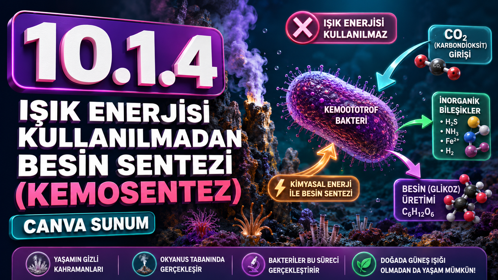 BİY.10.1.4. Kemosentez hakkında bilgi toplayabilme - Canva Linki kapak görseli