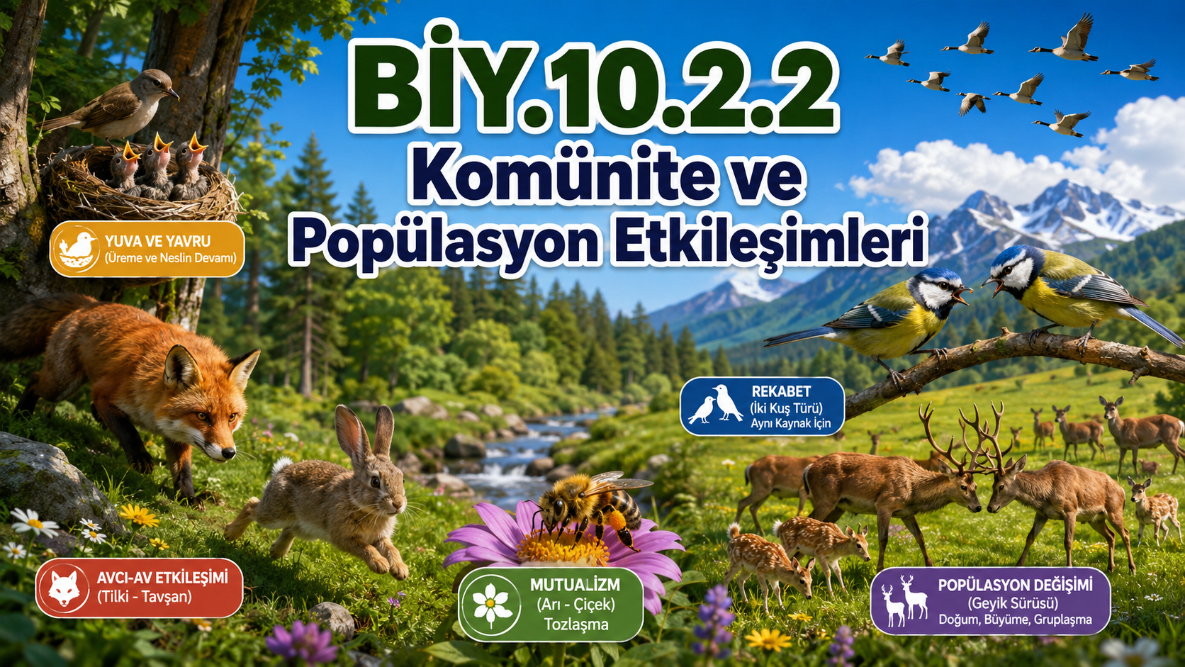 BİY.10.2.2. Komünitelerde ve popülasyonlarda görülen etkileşimleri ve değişimleri sorgulayabilme görseli