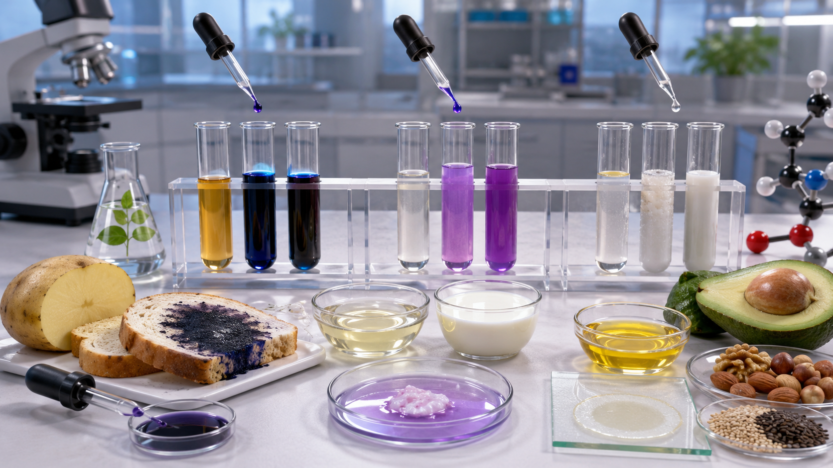 BİY.9.1.7. Besinlerin yapısında karbohidrat, lipit ve protein varlığının belirlenmesiyle ilgili deney yapabilme görseli